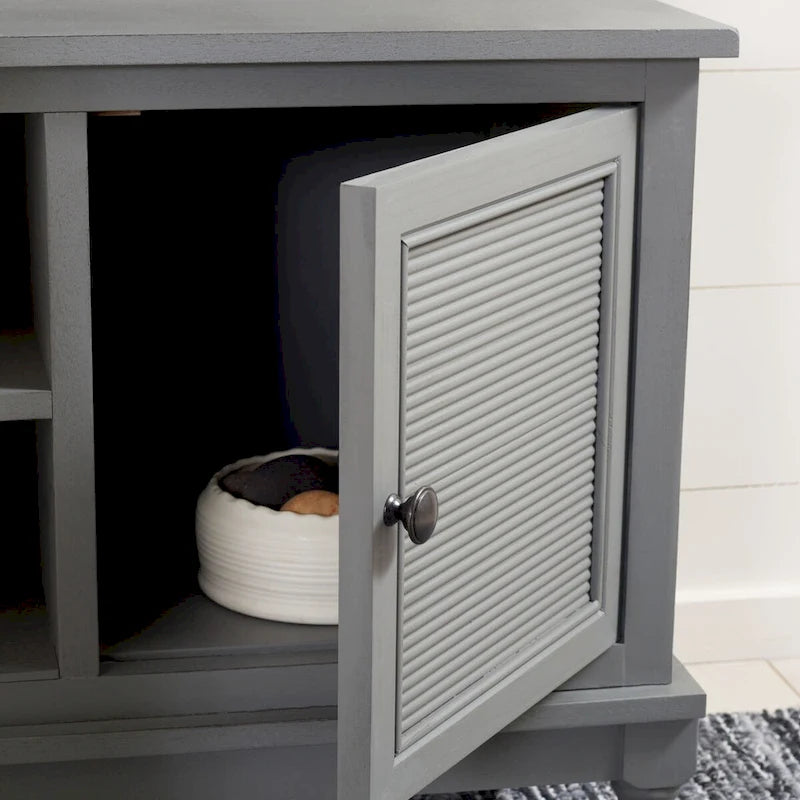 Meuble TV SAFAVIEH Ashlea 2 portes 1 étagère - 47 L x 16 P x 20 H - 47Lx16Px20H