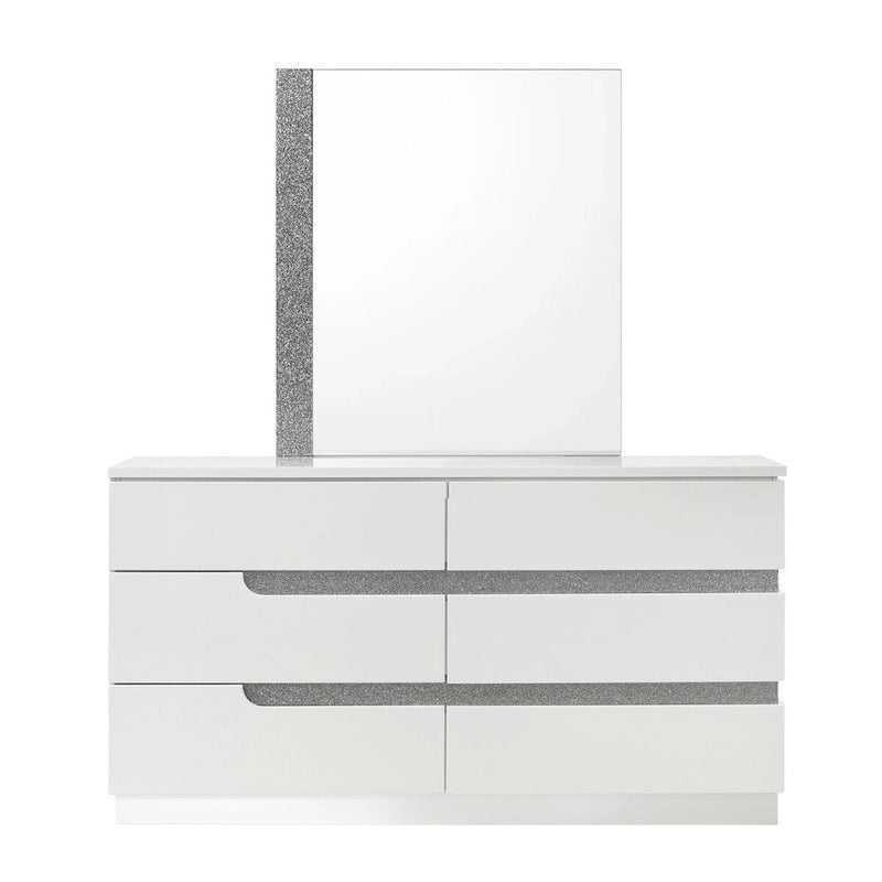 Ensemble de chambre Corazon blanc 4 pièces New Classic Furniture avec table de chevet