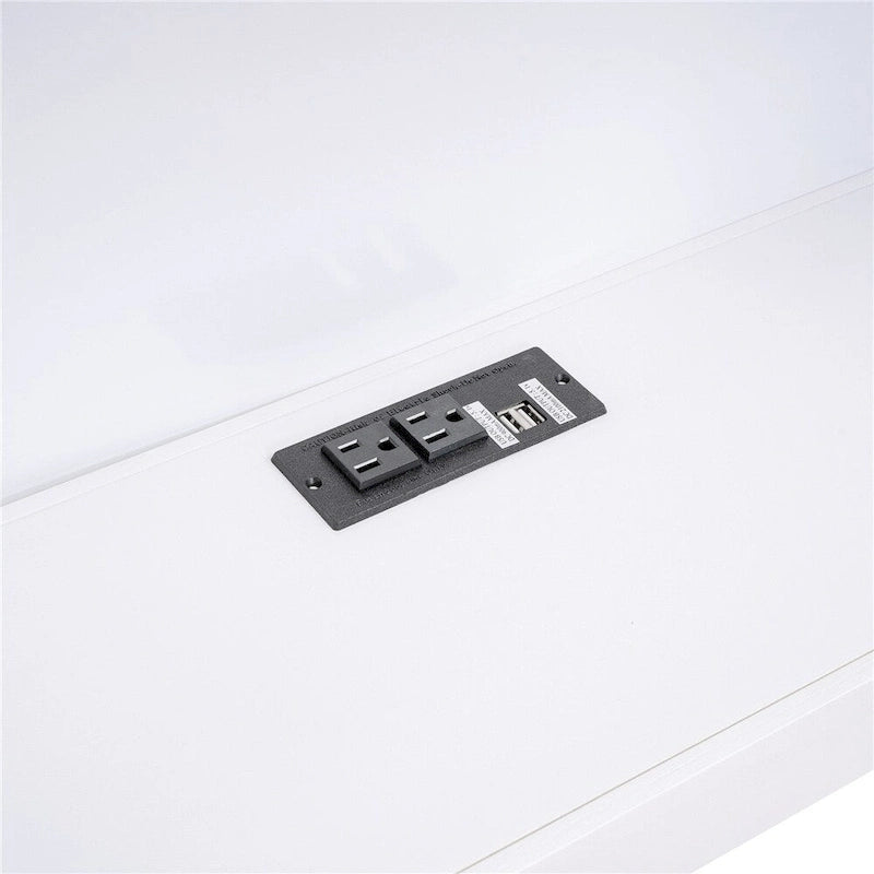 Lit de repos double avec lit gigogne, armoires de rangement et ports USB