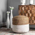 Pouf ottoman en jute tressée Janus de Nuloom