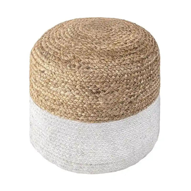 Pouf ottoman en jute tressée Janus de Nuloom