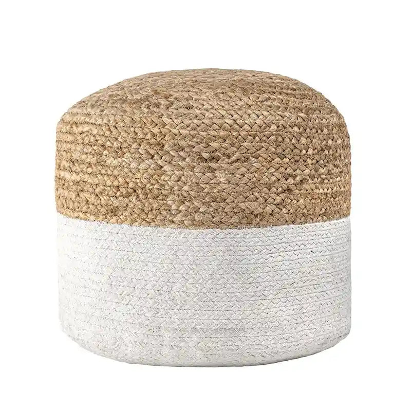 Pouf ottoman en jute tressée Janus de Nuloom
