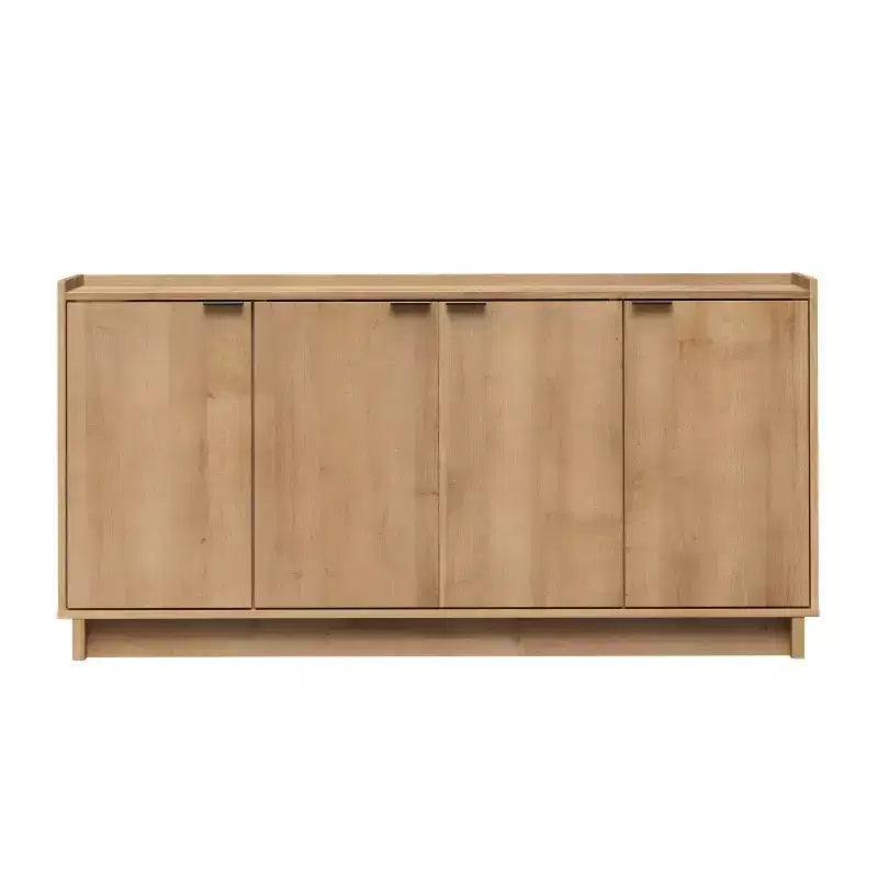 Console/Meuble de Rangement Contemporain 4 Portes, Noir