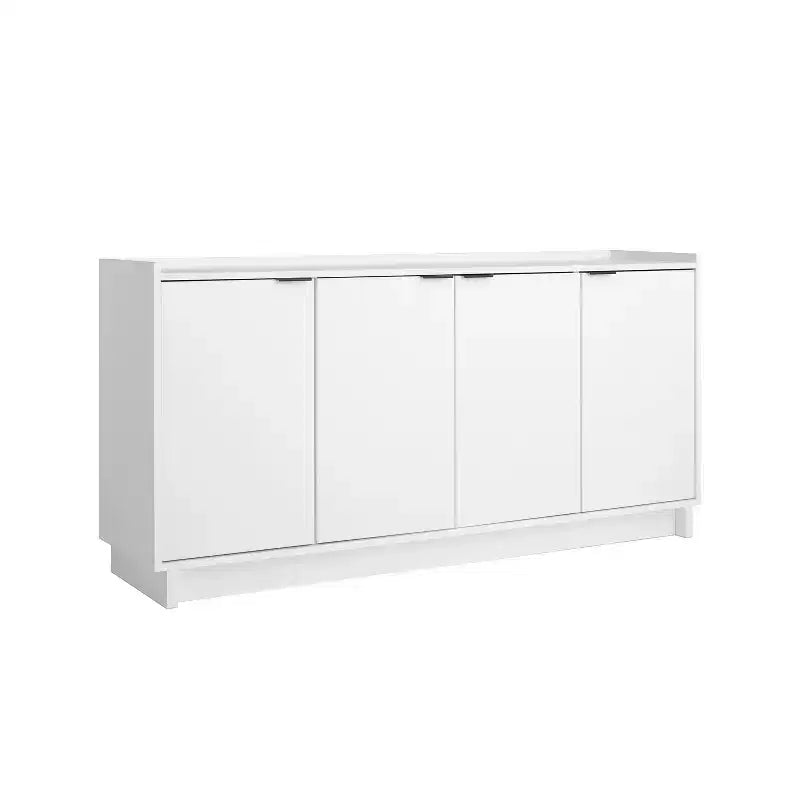 Console/Meuble de Rangement Contemporain 4 Portes, Noir