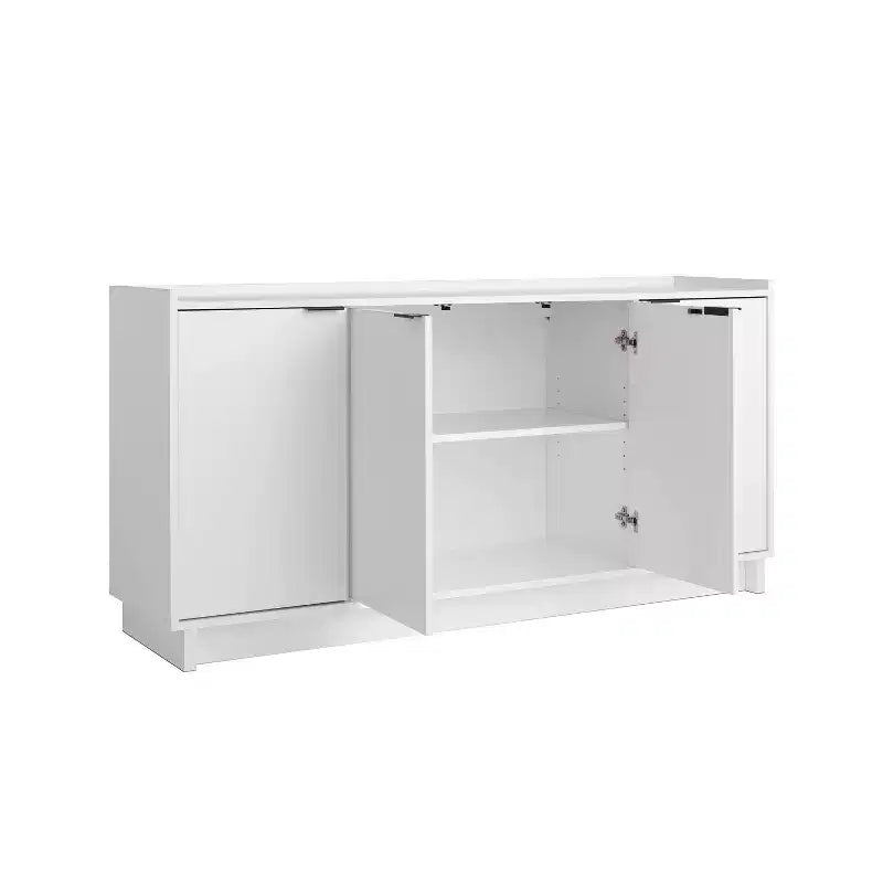 Console/Meuble de Rangement Contemporain 4 Portes, Noir