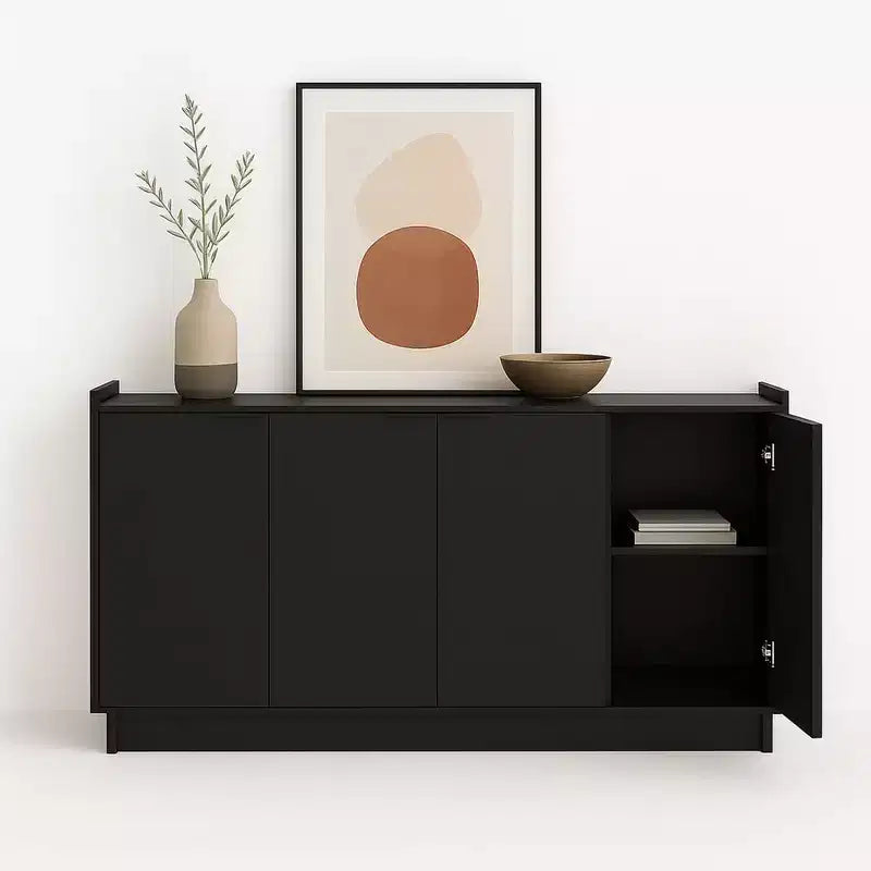 Prepac Simply Modern 4 Door Sideboard Console Table Cabinet