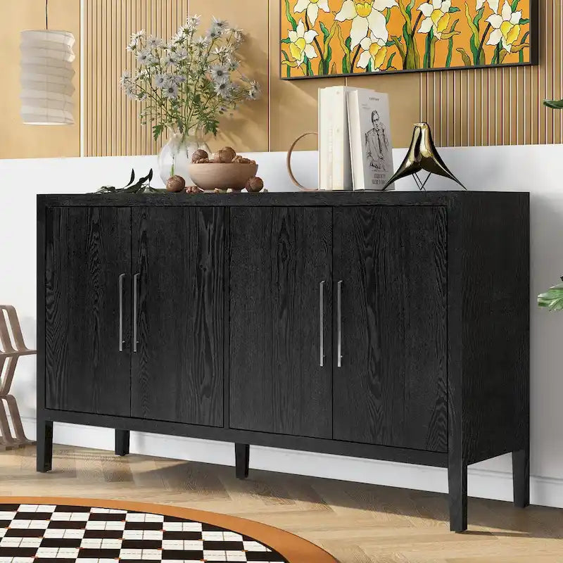 Meuble de rangement, buffet en bois avec étagères pour le salon