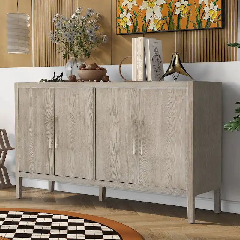 Meuble de rangement, buffet en bois avec étagères pour le salon
