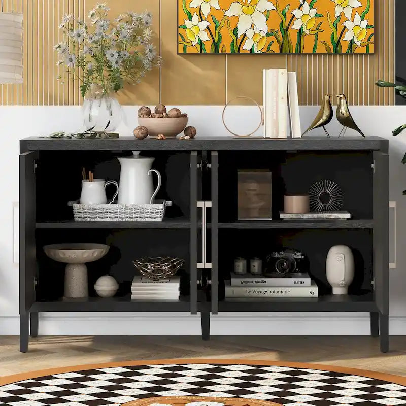Meuble de rangement, buffet en bois avec étagères pour le salon