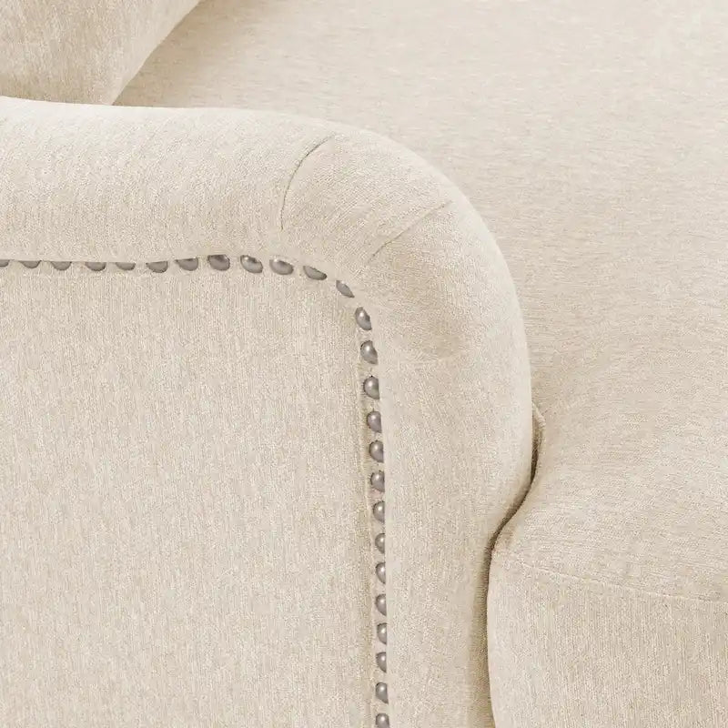 Fauteuil moderne rembourré avec structure en bois massif et coussin lombaire pour salon
