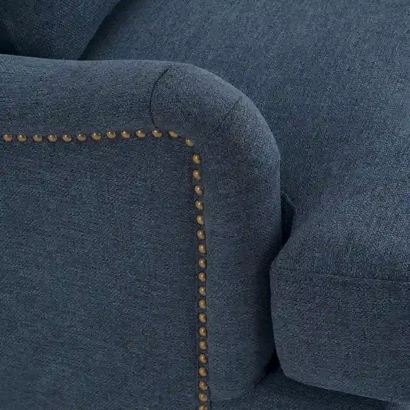 Fauteuil moderne rembourré avec structure en bois massif et coussin lombaire pour salon