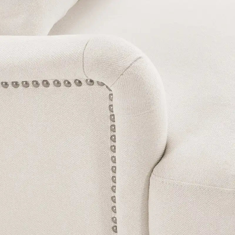 Fauteuil moderne rembourré avec structure en bois massif et coussin lombaire pour salon