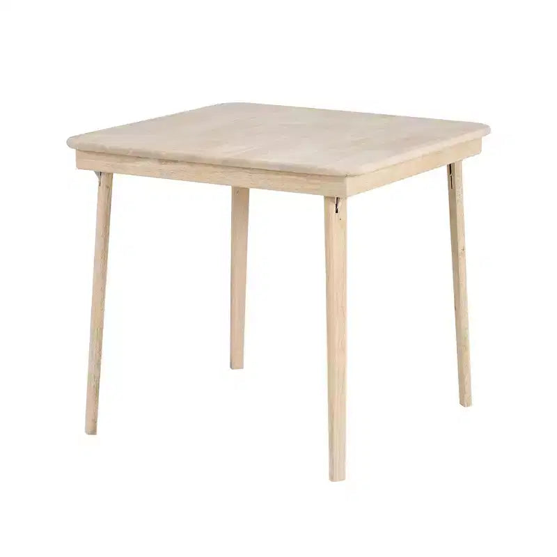 Table de jeu pliante classique en bois massif à bord droit, cadre non fini