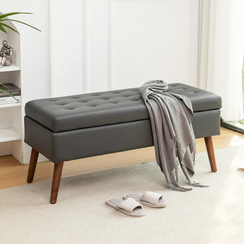Banc de rangement avec banc de rangement pour chambre à coucher, banc de bout de lit, banc de pied de lit, banc d'entrée, banc ottoman de rangement