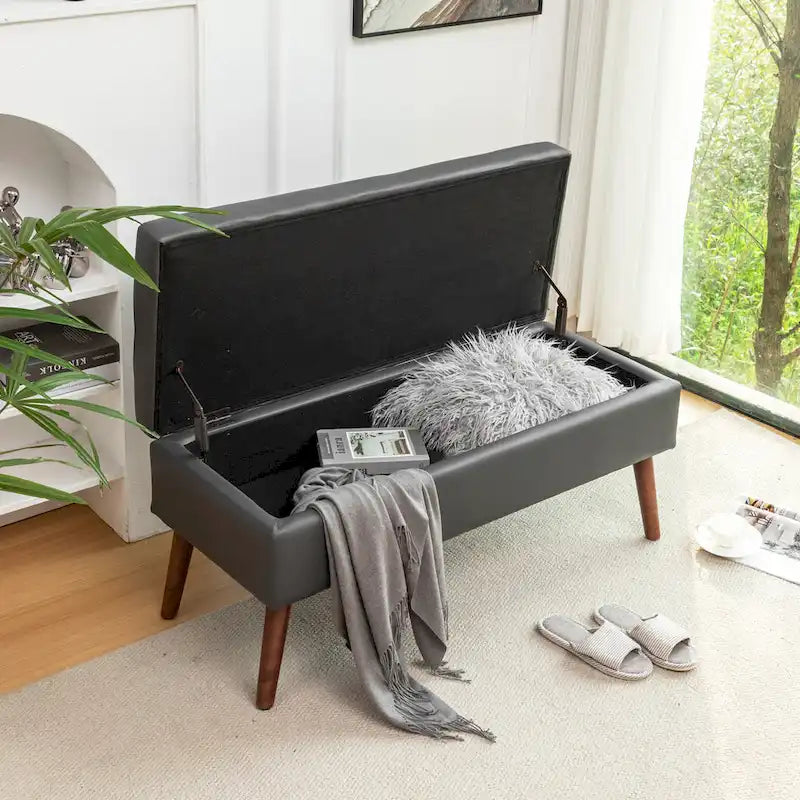 Banc de rangement avec banc de rangement pour chambre à coucher, banc de bout de lit, banc de pied de lit, banc d'entrée, banc ottoman de rangement