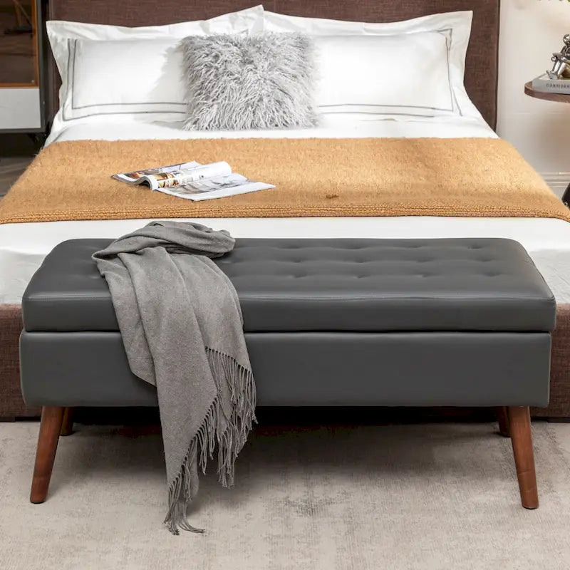 Banc de rangement avec banc de rangement pour chambre à coucher, banc de bout de lit, banc de pied de lit, banc d'entrée, banc ottoman de rangement