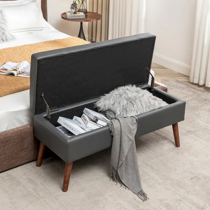 Banc de rangement avec banc de rangement pour chambre à coucher, banc de bout de lit, banc de pied de lit, banc d'entrée, banc ottoman de rangement
