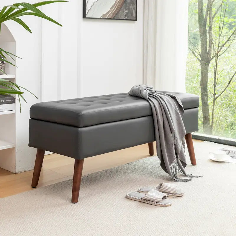 Banc de rangement avec banc de rangement pour chambre à coucher, banc de bout de lit, banc de pied de lit, banc d'entrée, banc ottoman de rangement