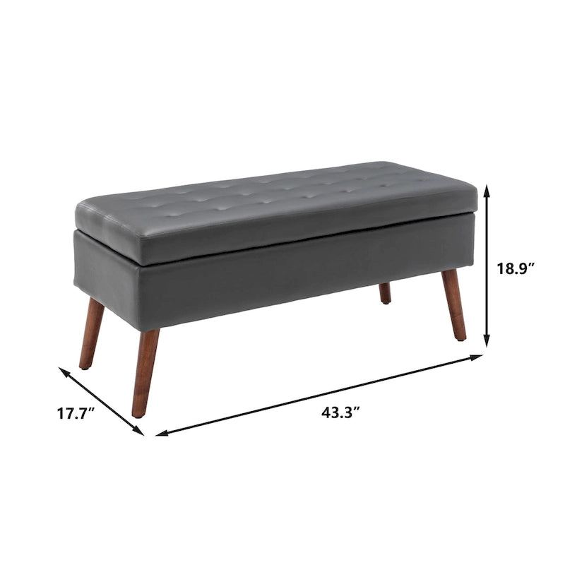 Banc de rangement avec banc de rangement pour chambre à coucher, banc de bout de lit, banc de pied de lit, banc d'entrée, banc ottoman de rangement