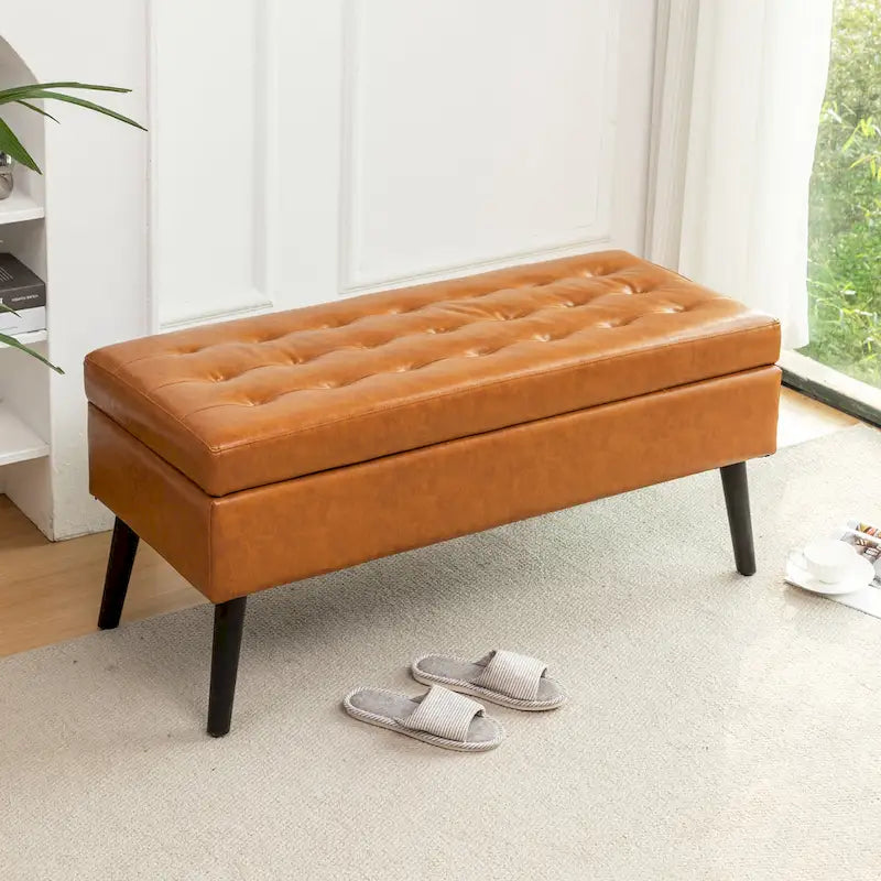 Banc de rangement avec banc de rangement pour chambre à coucher, banc de bout de lit, banc de pied de lit, banc d'entrée, banc ottoman de rangement