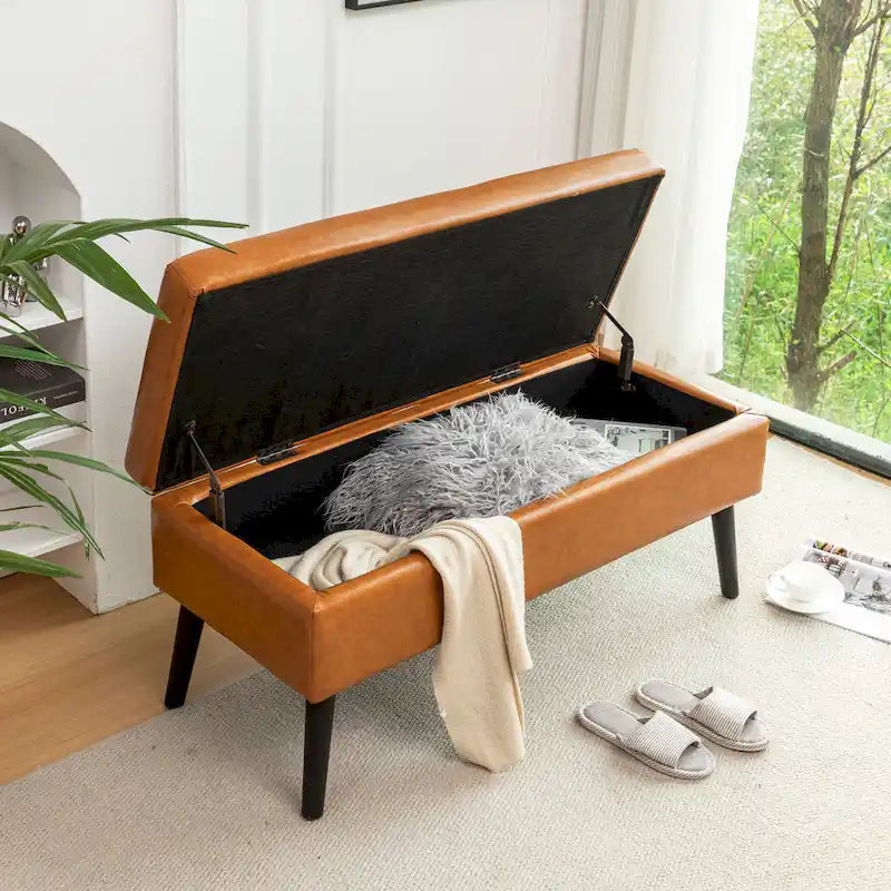 Banc de rangement avec banc de rangement pour chambre à coucher, banc de bout de lit, banc de pied de lit, banc d'entrée, banc ottoman de rangement