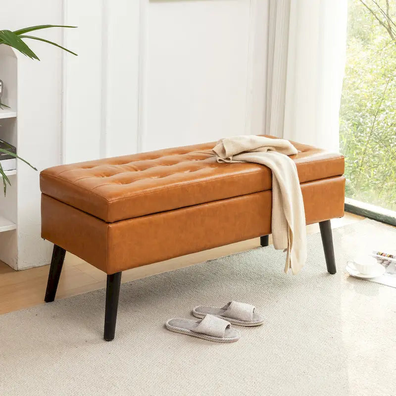 Banc de rangement avec banc de rangement pour chambre à coucher, banc de bout de lit, banc de pied de lit, banc d'entrée, banc ottoman de rangement