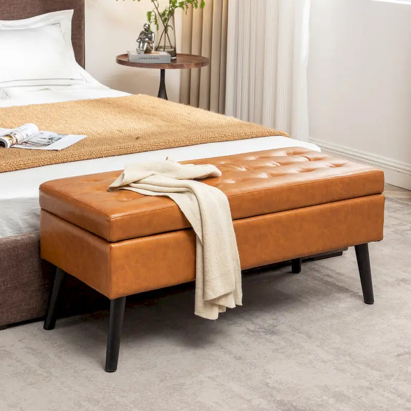 Banc de rangement avec banc de rangement pour chambre à coucher, banc de bout de lit, banc de pied de lit, banc d'entrée, banc ottoman de rangement