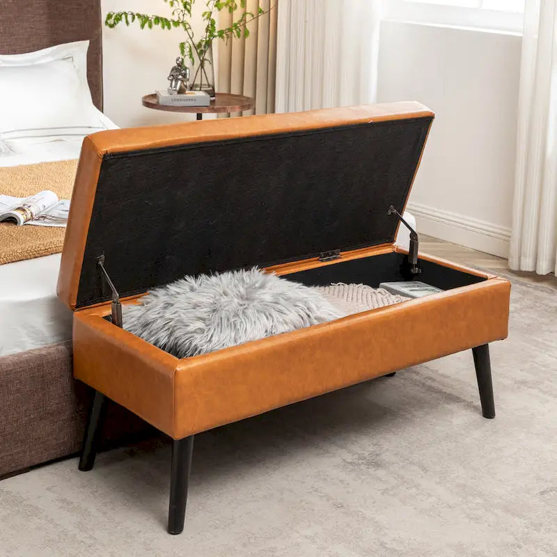 Banc de rangement avec banc de rangement pour chambre à coucher, banc de bout de lit, banc de pied de lit, banc d'entrée, banc ottoman de rangement