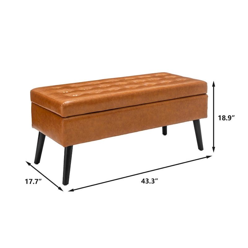 Banc de rangement avec banc de rangement pour chambre à coucher, banc de bout de lit, banc de pied de lit, banc d'entrée, banc ottoman de rangement