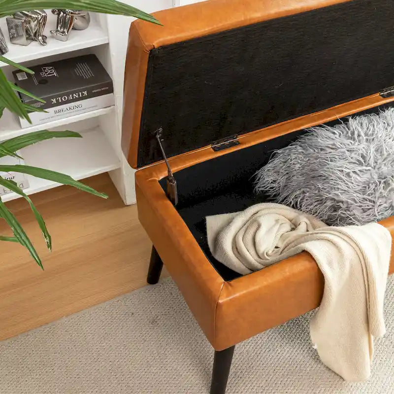 Banc de rangement avec banc de rangement pour chambre à coucher, banc de bout de lit, banc de pied de lit, banc d'entrée, banc ottoman de rangement