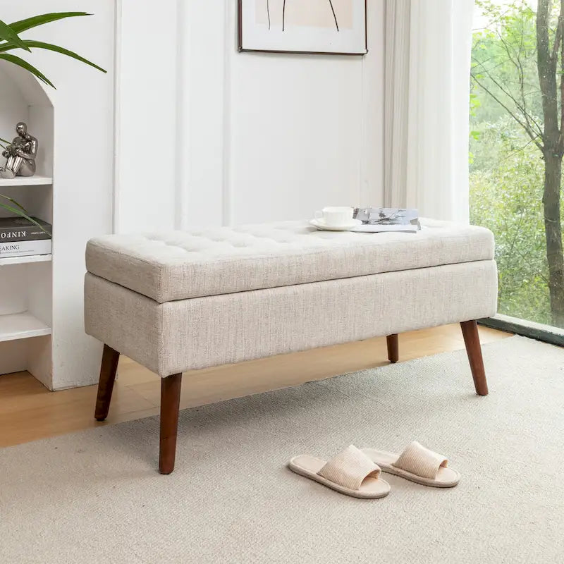 Banc de rangement avec banc de rangement pour chambre à coucher, banc de bout de lit, banc de pied de lit, banc d'entrée, banc ottoman de rangement