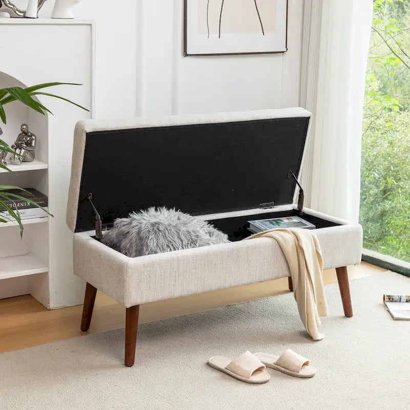 Banc de rangement avec banc de rangement pour chambre à coucher, banc de bout de lit, banc de pied de lit, banc d'entrée, banc ottoman de rangement