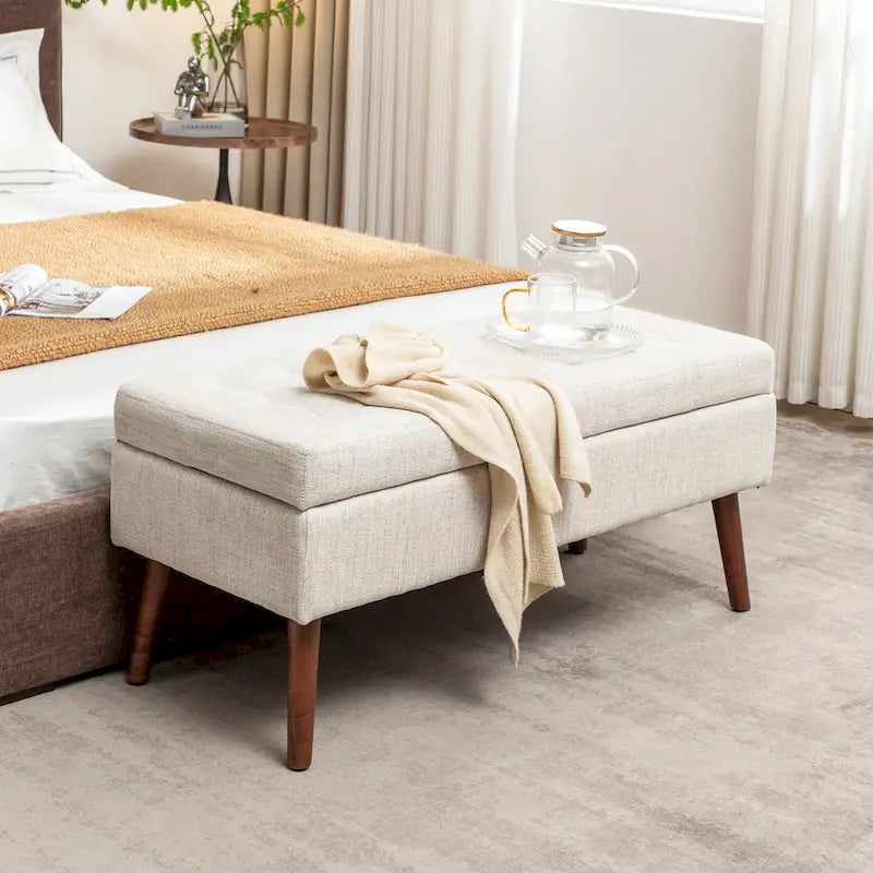 Banc de rangement avec banc de rangement pour chambre à coucher, banc de bout de lit, banc de pied de lit, banc d'entrée, banc ottoman de rangement
