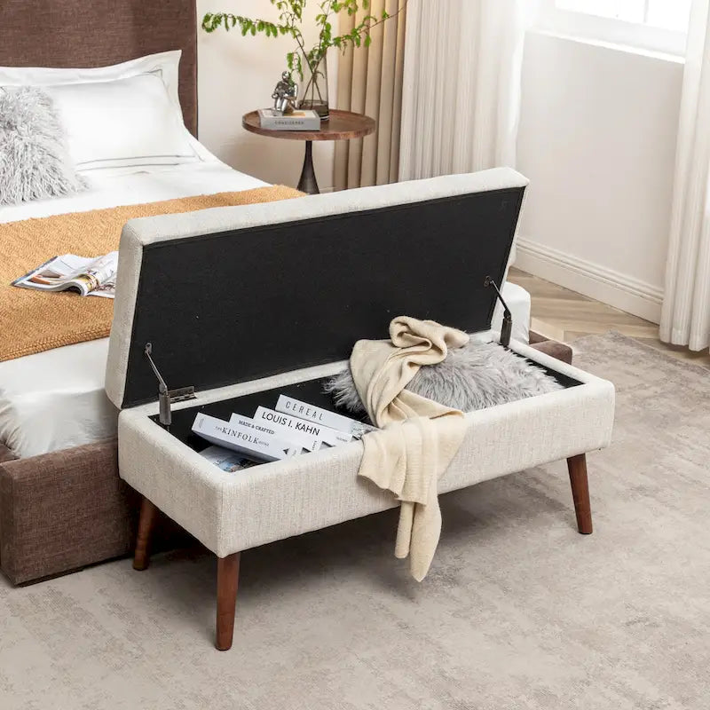 Banc de rangement avec banc de rangement pour chambre à coucher, banc de bout de lit, banc de pied de lit, banc d'entrée, banc ottoman de rangement