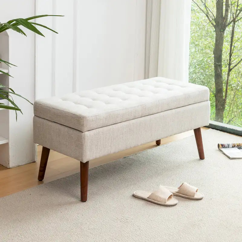 Banc de rangement avec banc de rangement pour chambre à coucher, banc de bout de lit, banc de pied de lit, banc d'entrée, banc ottoman de rangement