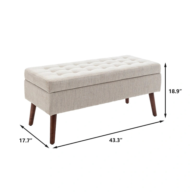 Banc de rangement avec banc de rangement pour chambre à coucher, banc de bout de lit, banc de pied de lit, banc d'entrée, banc ottoman de rangement