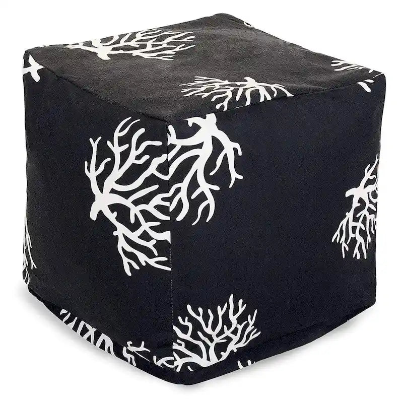 Pouf cube Majestueux corail intérieur/extérieur