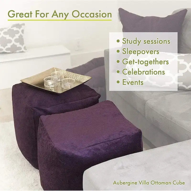 Pouf cube Majestueux corail intérieur/extérieur