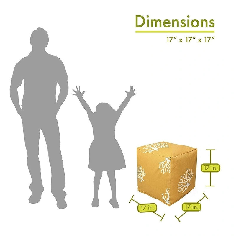 Pouf cube Majestueux corail intérieur/extérieur