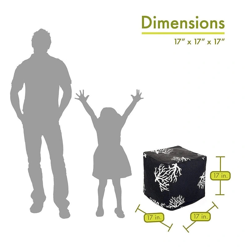 Pouf cube Majestueux corail intérieur/extérieur