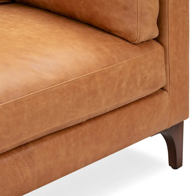 Canapé Poly & Bark Argan 93 en cuir pleine fleur véritable italien, coloris Cognac Tan
