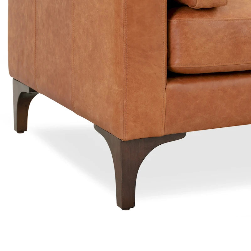 Canapé Poly & Bark Argan 93 en cuir pleine fleur véritable italien, coloris Cognac Tan