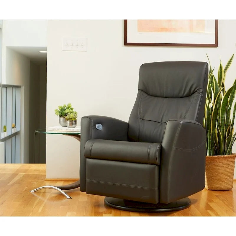 Fauteuil inclinable pivotant en cuir Fjords Oslo
