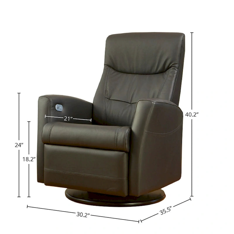Fauteuil inclinable pivotant en cuir Fjords Oslo