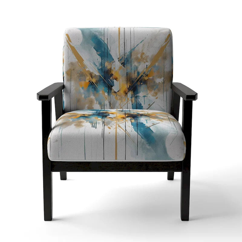 Designart Chaise d'appoint rembourrée minimaliste élégante sarcelle et or et fauteuil moderne et contemporain - Couleurs multiples