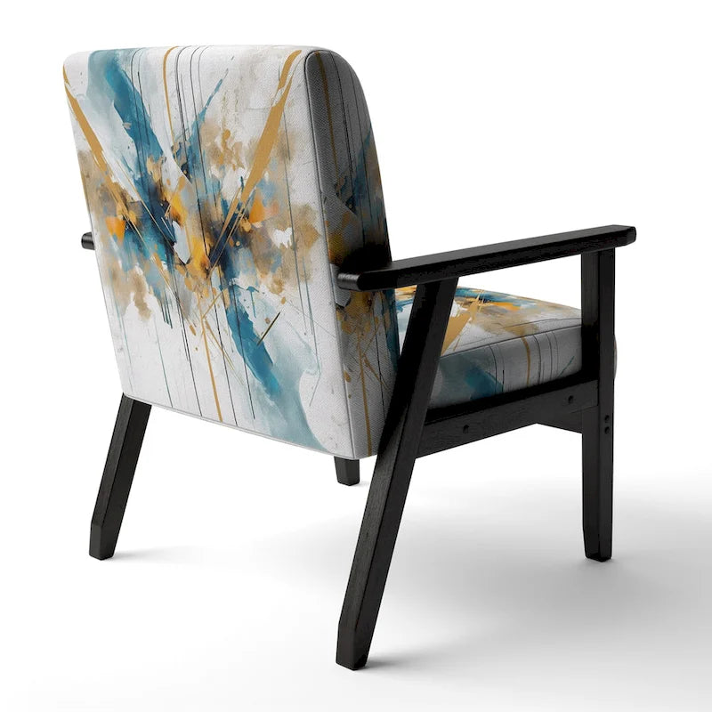 Designart Chaise d'appoint rembourrée minimaliste élégante sarcelle et or et fauteuil moderne et contemporain - Couleurs multiples