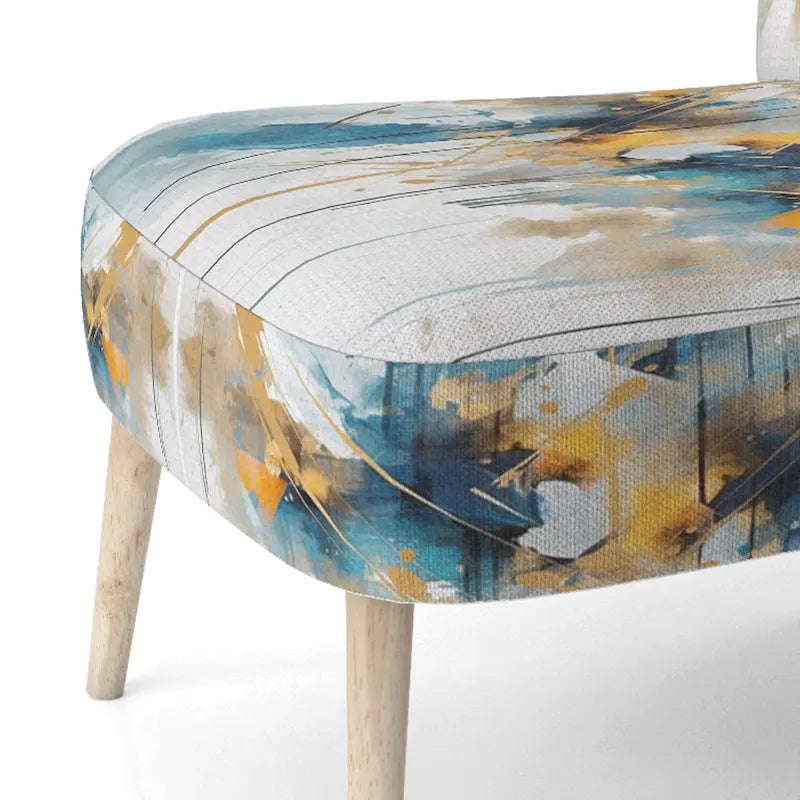 Designart Chaise d'appoint rembourrée minimaliste élégante sarcelle et or et fauteuil moderne et contemporain - Couleurs multiples