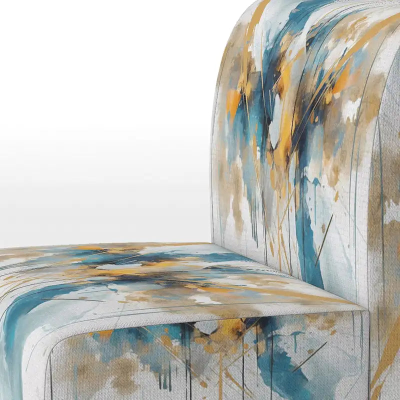 Designart Chaise d'appoint rembourrée minimaliste élégante sarcelle et or et fauteuil moderne et contemporain - Couleurs multiples