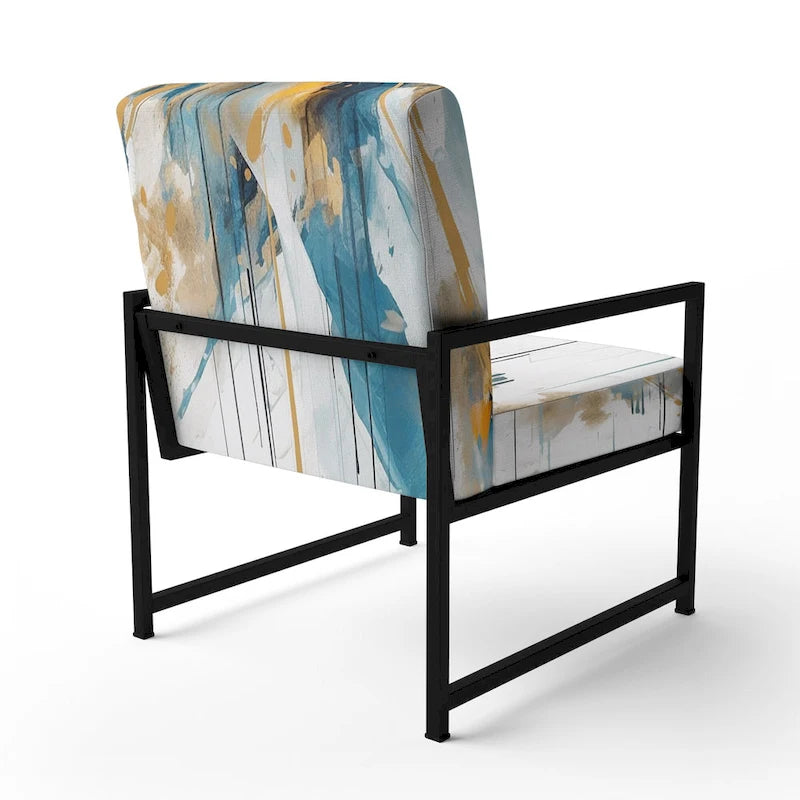 Designart Chaise d'appoint rembourrée minimaliste élégante sarcelle et or et fauteuil moderne et contemporain - Couleurs multiples