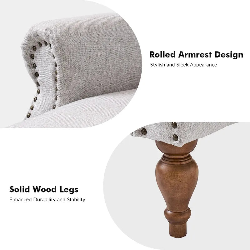 Fauteuil inclinable manuel Terri Traditional avec accoudoirs arrondis et pieds en bois massif par HULALA HOME